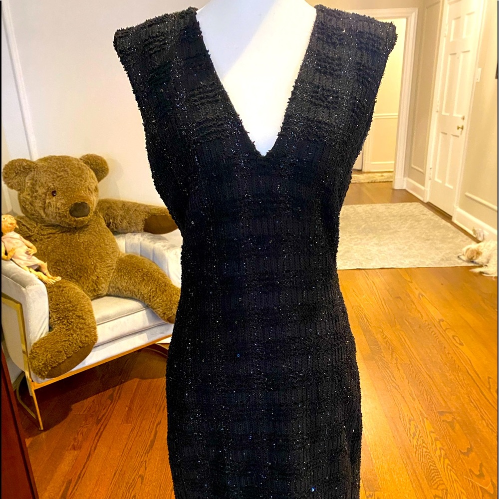 Alice+Olivia Adelaide Metallic Weave Boucle Dress size 8